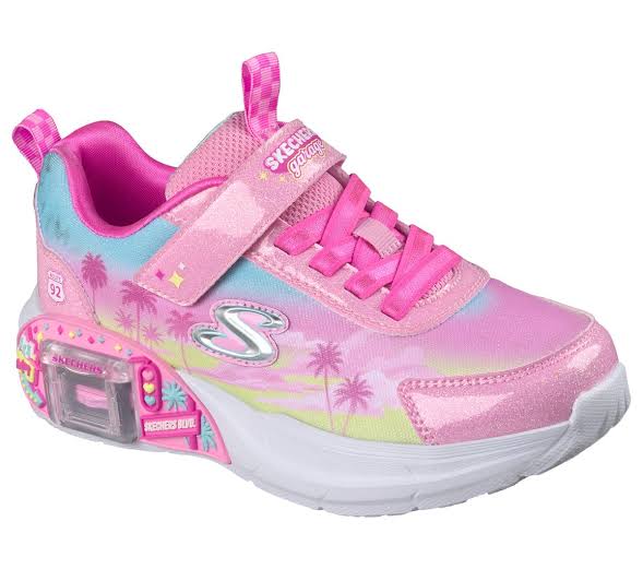 Skechers Garage Glam Racer pink multi front side view
