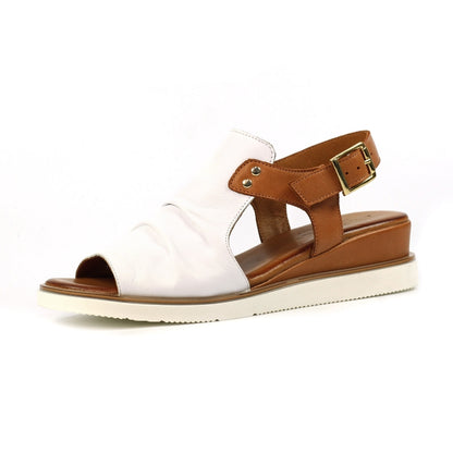 Lunar Steffi wedge - white leather - Kirbys Footwear Ltd