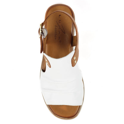 Lunar Steffi wedge - white leather - Kirbys Footwear Ltd