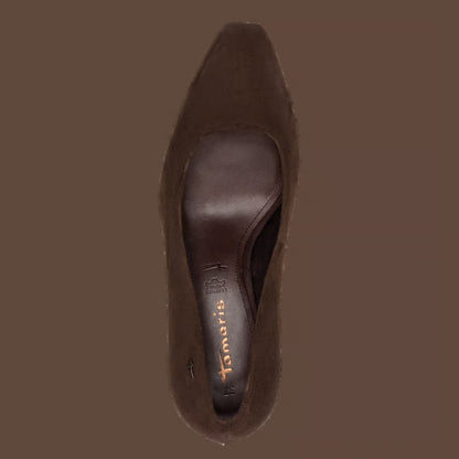 Tamaris 1-22455-47-304 Mocca leather court shoe top view