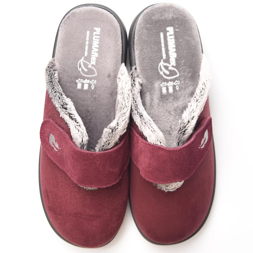 Plumaflex slipper - 14113 - wine velcro