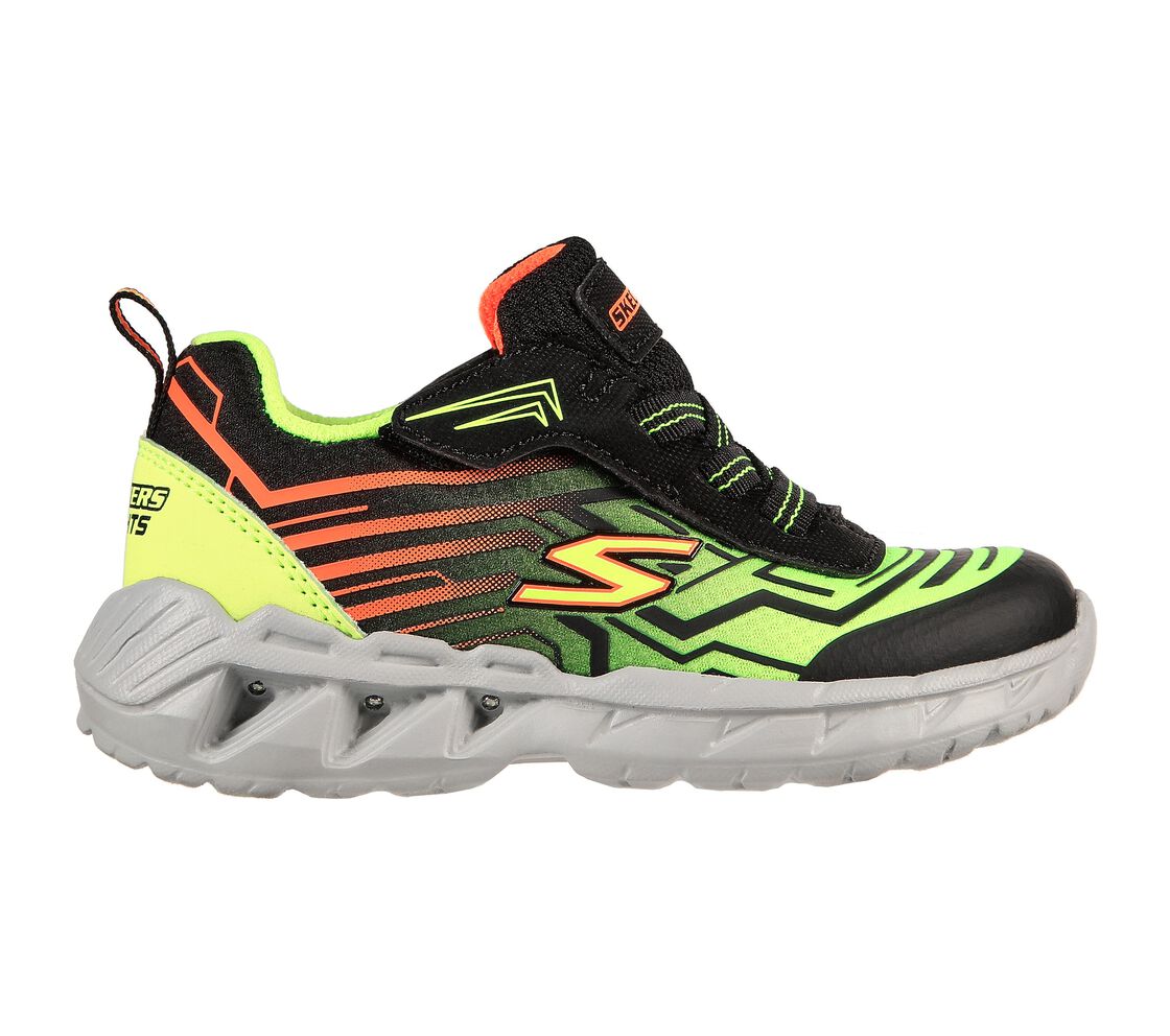 Skechers Magna lights black yellow - Kirbys Footwear Ltd