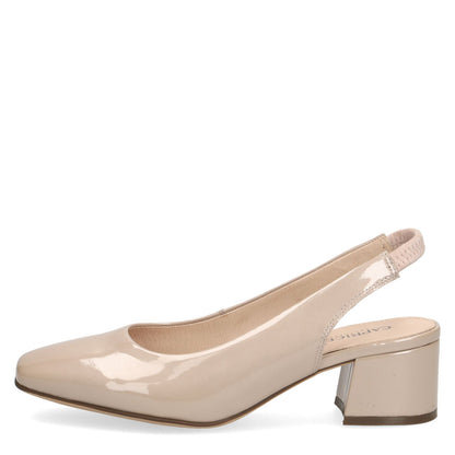Caprice sling back beige patent 29500