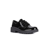 Geox Casey black patent lace