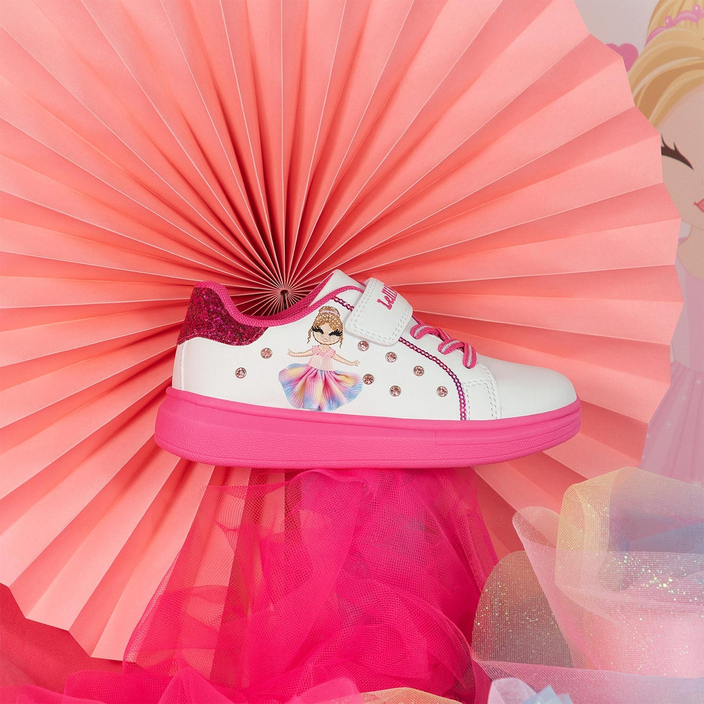 Lelli Kelly Mille Ballerina pink white - Kirbys Footwear Ltd