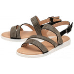 Lotus Olive sandal - black/diamante - Kirbys Footwear Ltd