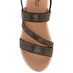 Lotus Olive sandal - black/diamante - Kirbys Footwear Ltd