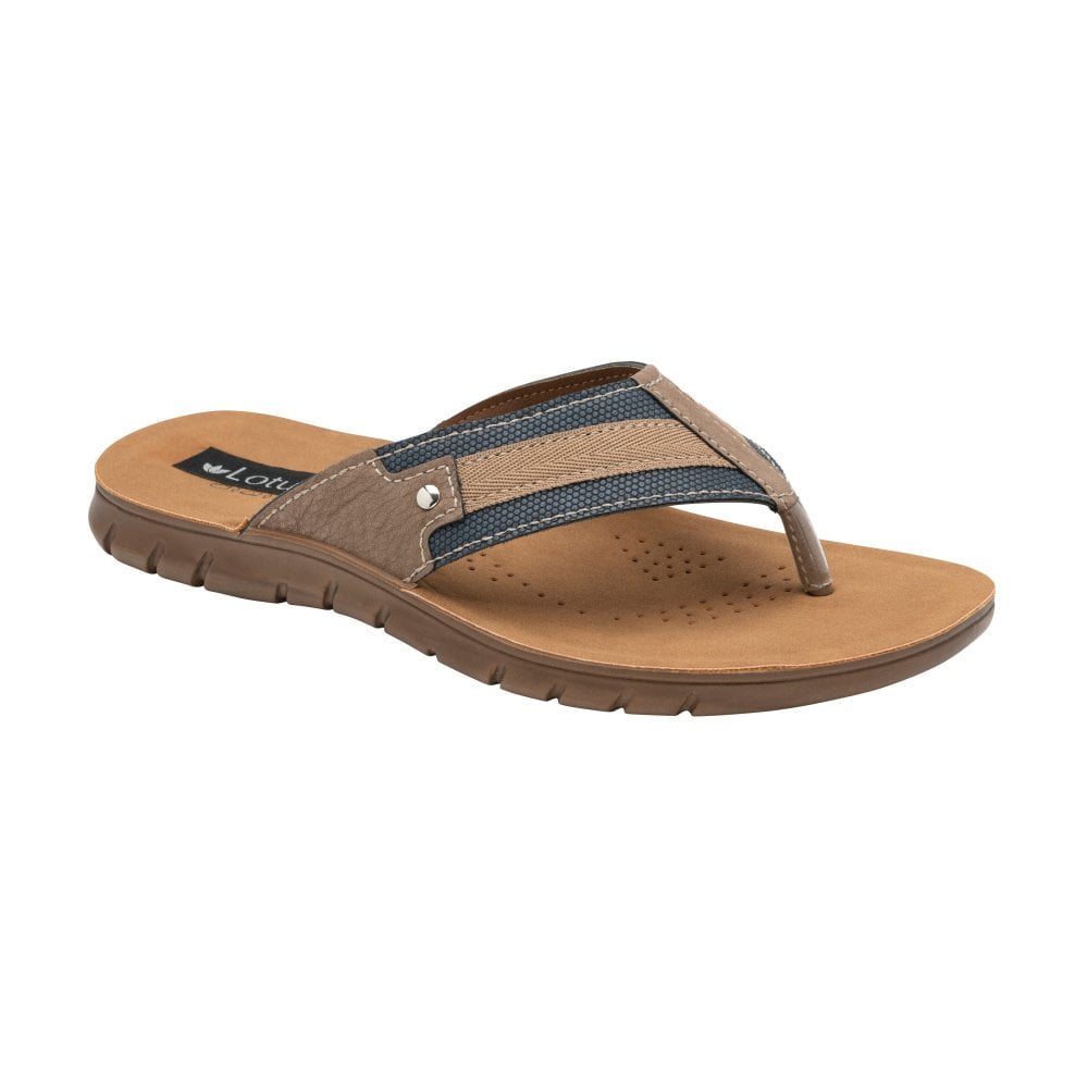 Lotus Ian mule denim tan - Kirbys Footwear Ltd