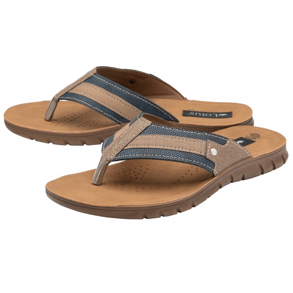 Lotus Ian mule denim tan - Kirbys Footwear Ltd