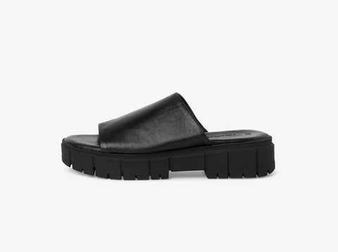 Tamaris ultra soft black leather mule