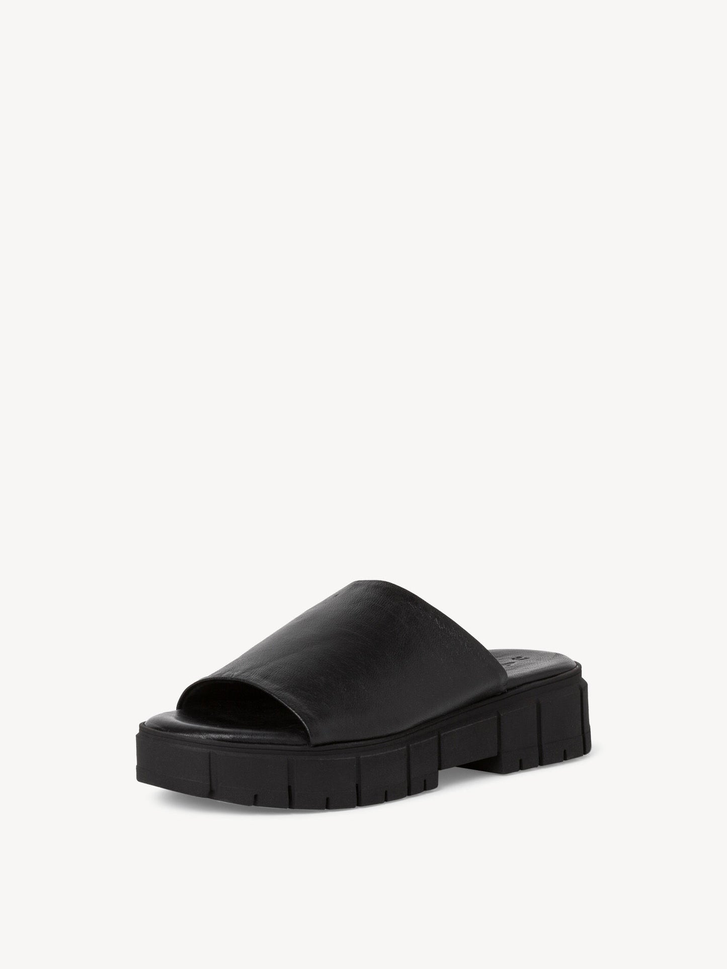 Tamaris ultra soft black leather mule