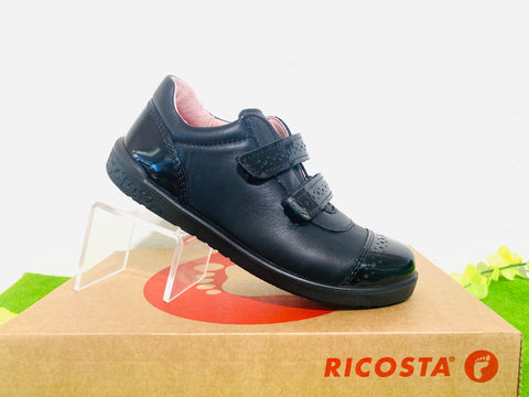 Ricosta Grace velcro black leather/patent - Kirbys Footwear Ltd