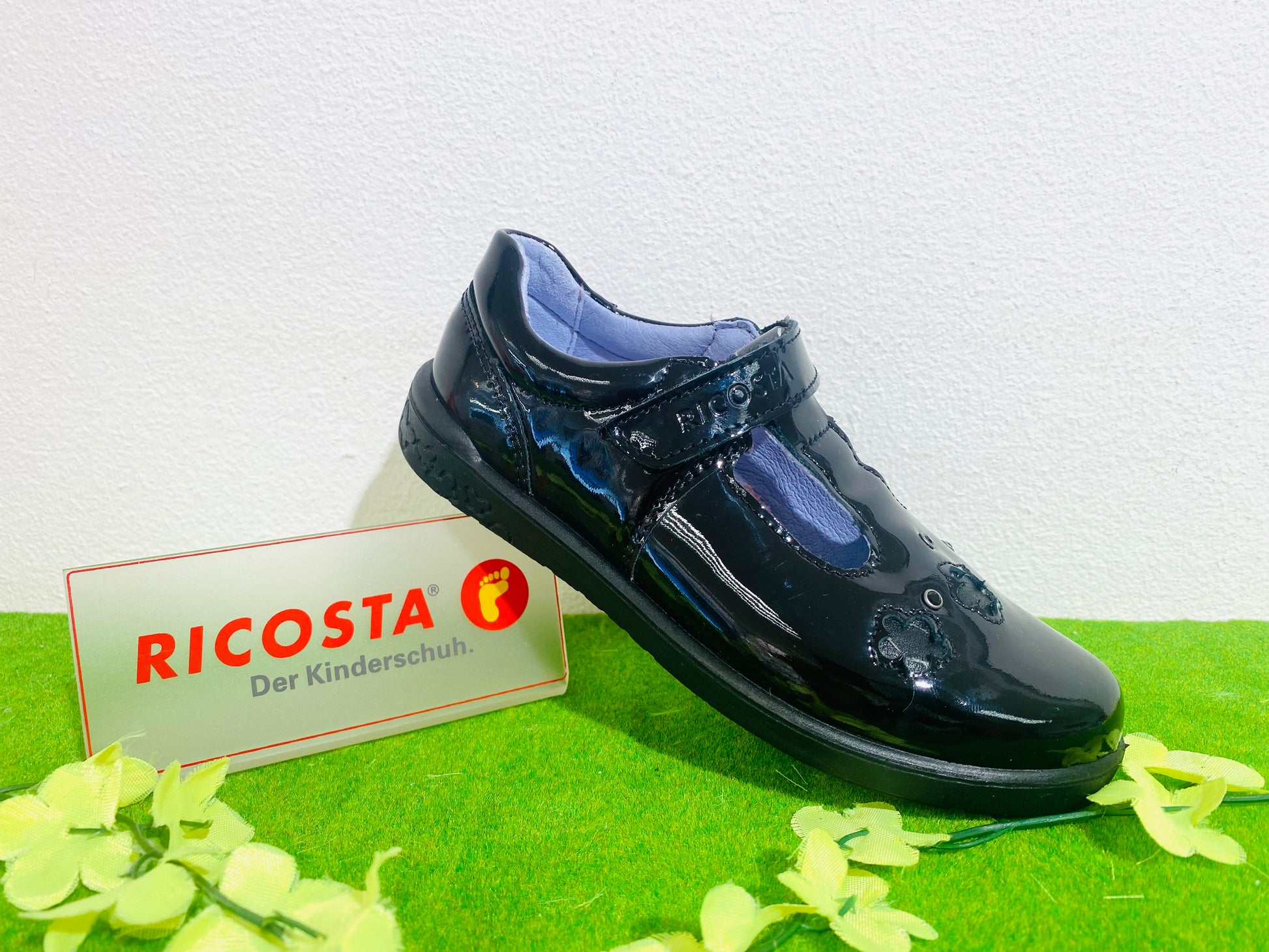 Ricosta Leona black patent t-bar - Kirbys Footwear Ltd