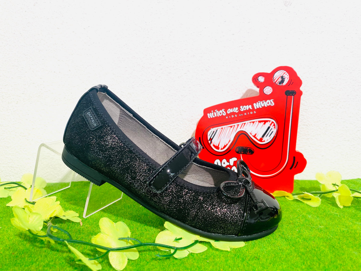Garvalin 201611 black sparkle strap - Kirbys Footwear Ltd
