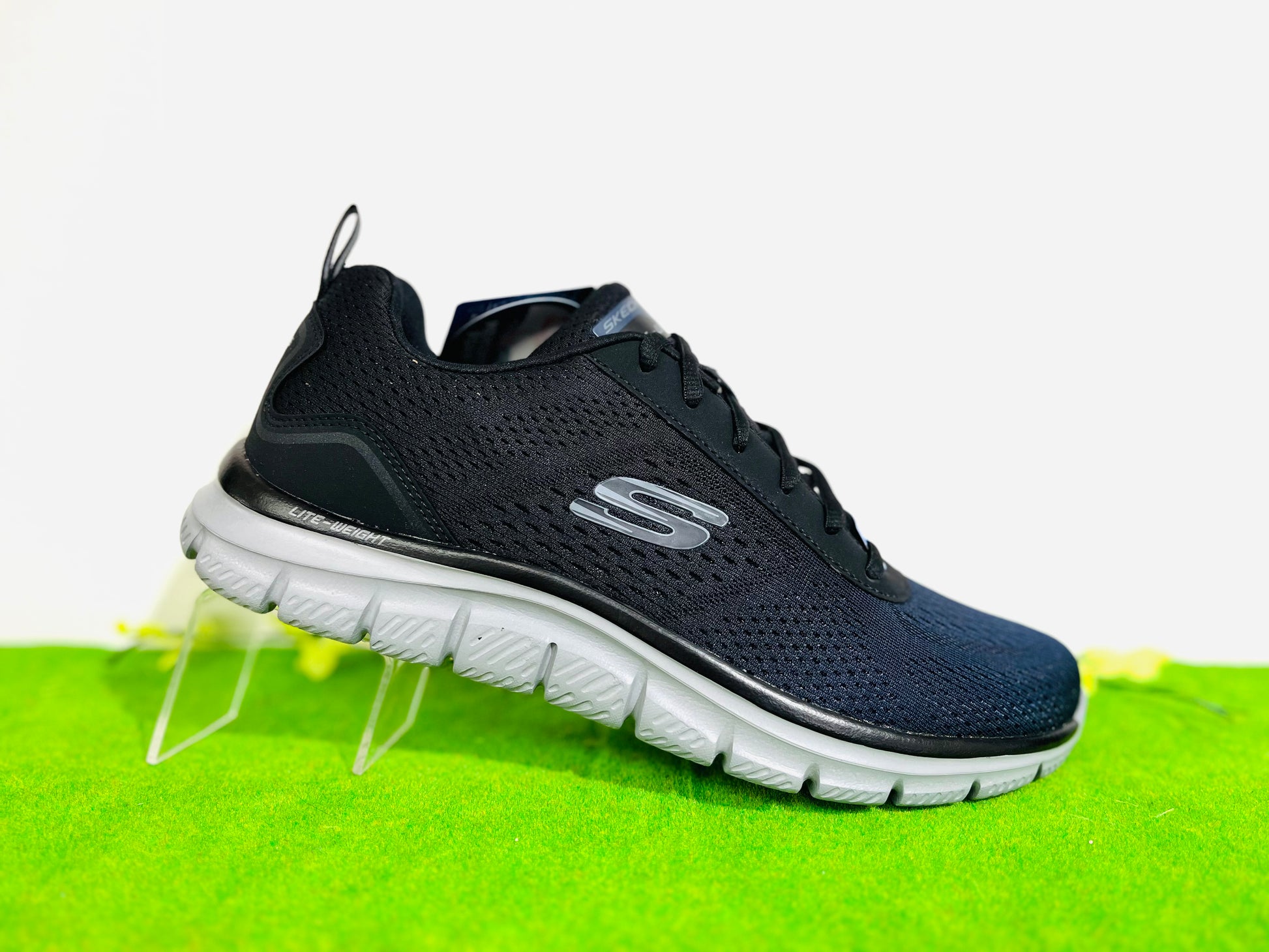 Navy skechers discount memory foam