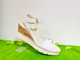 Tamaris wedge sandal white gold 28702