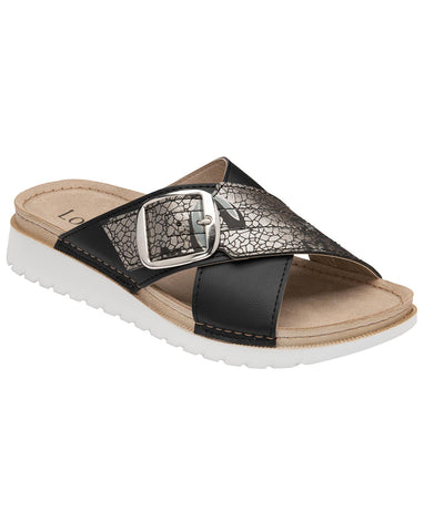 Lotus Marta mule black silver