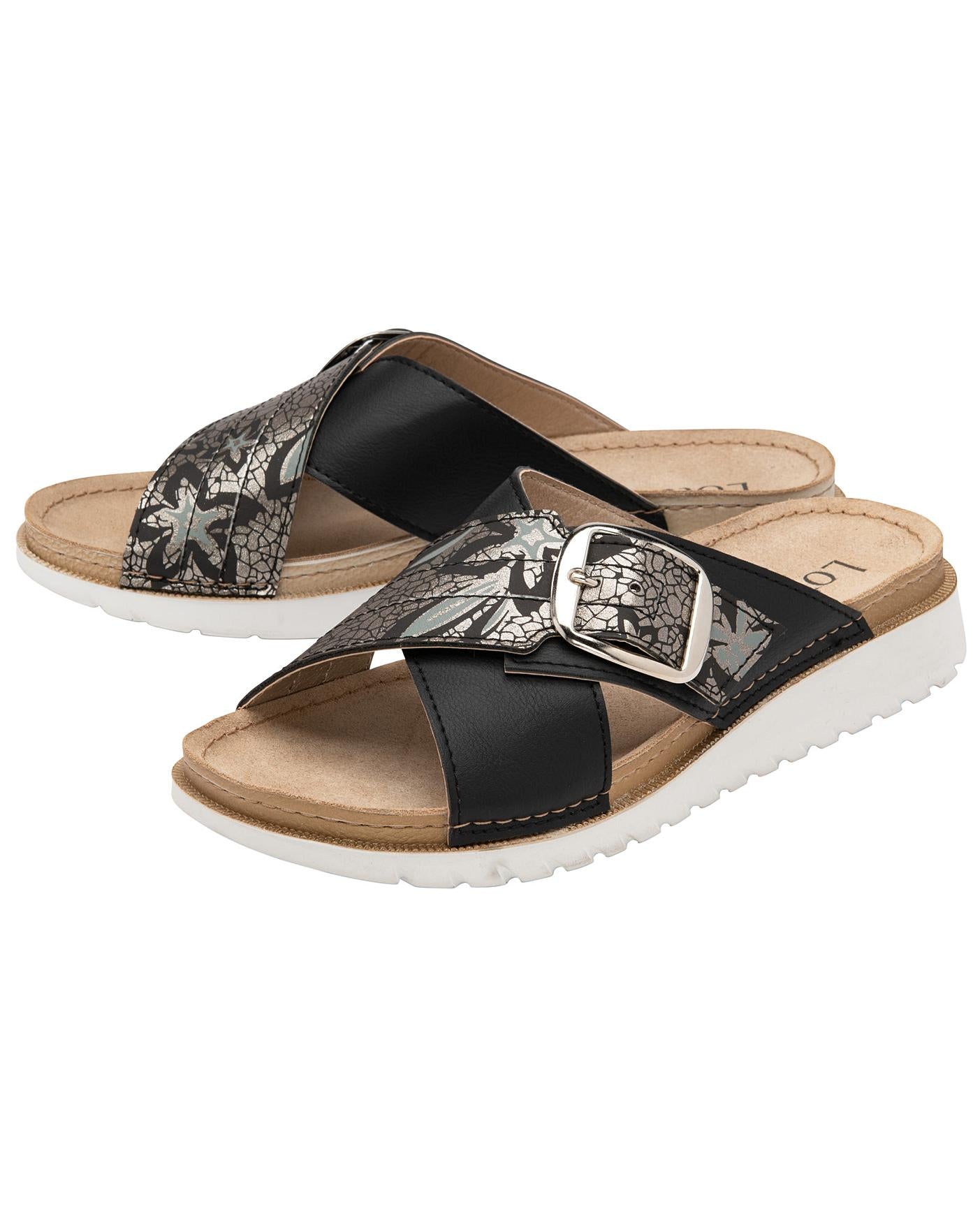 Lotus Marta mule black silver