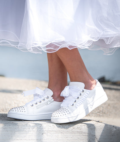 Sweeties Anna white leather communion - Kirbys Footwear Ltd