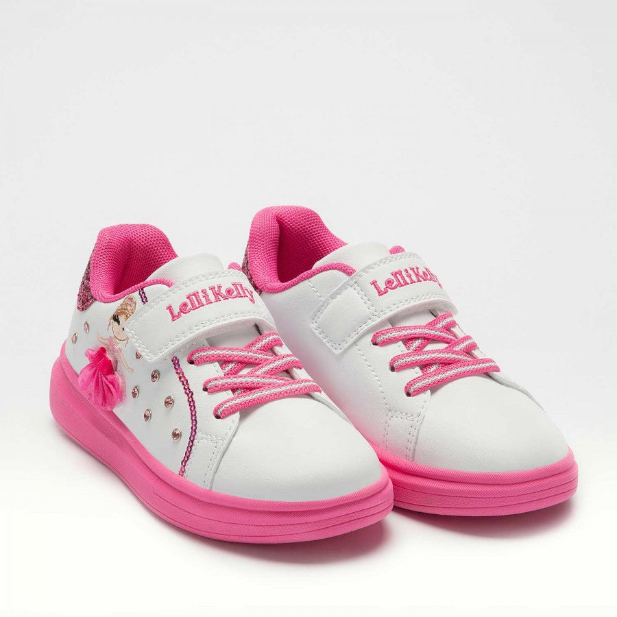 Lelli Kelly Mille Ballerina pink white - Kirbys Footwear Ltd